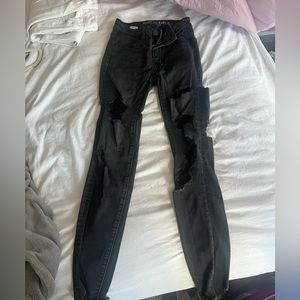 American Eagle, Super Stretch X, Size 00, Black Gray Wash